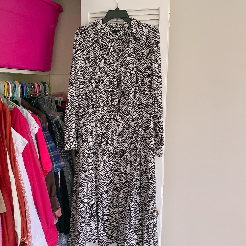 Nice Casual Black and White dotted Patterned Dress